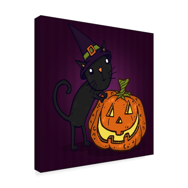 Lauren Ramer 'Kitty Pumpkin' Canvas Art,35x35